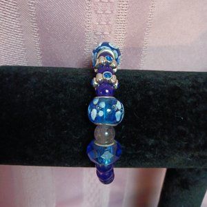 COPY - Blue glass beads and Amethyest